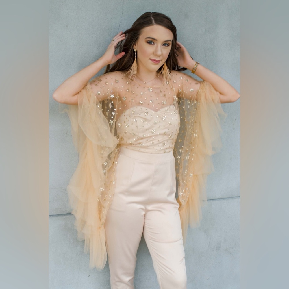 Sassy Boutique Jumpsuit with Gold Stars